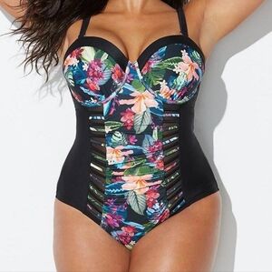 Floral Black Women's Swimsuit